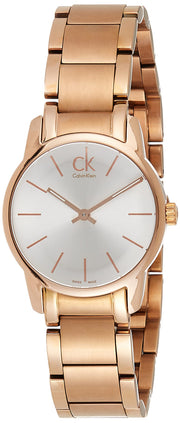 Calvin Klein City White Mother of Pearl Dial Rose Gold Steel Strap Watch for Women - K2G23646