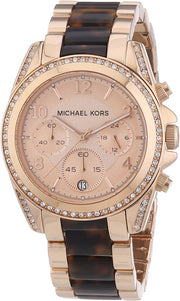 Michael Kors Blair Rose Gold Dial Two Tone Steel Strap Watch For Women - MK5859