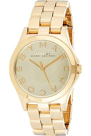 Marc Jacobs Henry Gold Dial Gold Steel Strap Watch for Women - MBM3211