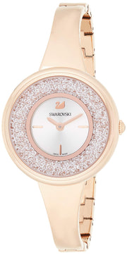 Swarovski Crystalline Bracelet White Dial Rose Gold Steel Strap Watch for Women - 5269250