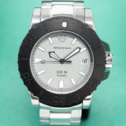 Emporio Armani Bracelet Collection Black Dial Silver Steel Strap Watch For Men - AR5970