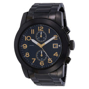 Marc Jacobs Larry Chronograph Black Dial Black Steel Strap Watch for Men - MBM8606