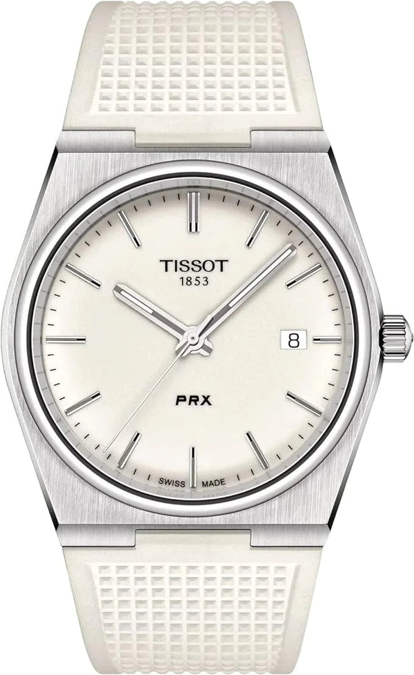 Tissot PRX 40 White Dial White Rubber Strap Watch For Men - T137.410.17.011.00