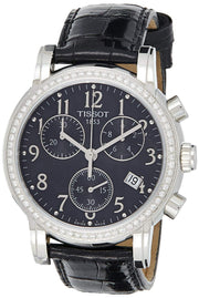 Tissot Dressport Diamonds Black Dial Black Leather Strap Watch for Women - T050.217.16.057.01