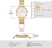 Michael Kors Addyson Three-Hand White Dial Gold Steel Strap Watch for Women - MK4712