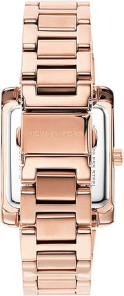 Michael Kors Emery Three-Hand Crystals Silver Dial Rose Gold Steel Strap Watch for Women - MK4644