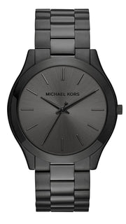 🎁 Michael Kors Slim Runway Black Dial Black Steel Strap Watch for Men - MK8507 (100% off)