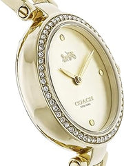 Coach Park Diamonds Gold Dial Gold Steel Strap Watch for Women - 14503171