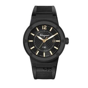 Salvatore Ferragamo F-80 Classic Black Dial Black Rubber Strap Watch for Men - SFHY01622