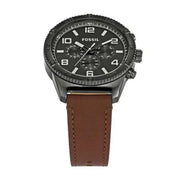 Fossil Brox Multifunction Grey Dial Brown Leather Strap Watch for Men - BQ2800