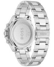 Hugo Boss Troper Chronograph Black Dial Silver Steel Strap Watch For Men - 1514108