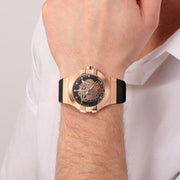 Maserati Potenza Automatic Skeleton Black Dial Black Leather Strap Watch For Men - R8821108039
