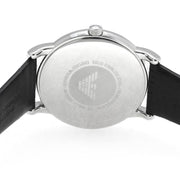 Emporio Armani Luigi Quartz Black Dial Black Leather Strap Watch For Men - AR2500