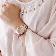 Marc Jacobs Amy Glitz Brown Dial Rose Gold Steel Strap Watch for Women - MBM3221
