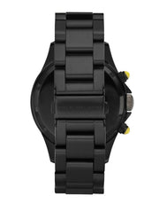 Marc Jacobs Rock Chronograph Black Dial Black Steel Strap Watch for Men - MBM5026
