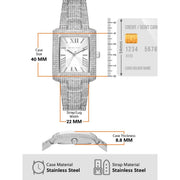 Michael Kors Emery Analog Crystals Silver Dial Silver Steel Strap Watch for Women - MK4648