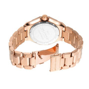 Michael Kors Raquel Three-Hand Crystals Pink Dial Rose Gold Steel Strap Watch For Women - MK7343