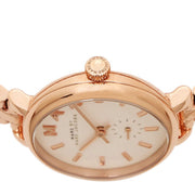 Marc Jacobs Sally White Dial Rose Gold Steel Strap Watch for Women - MBM8643