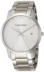 Calvin Klein City Chronograph Silver Dial Silver Steel Strap Watch for Men - K2G2G14X
