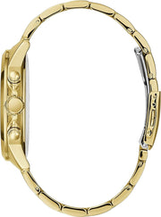Guess Horizon Chronograph Black Dial Gold Steel Strap Watch For Men - W0379G4