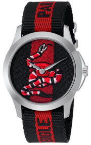 Gucci Le Marche Des Merveilles Blue Red Dial Blue Red Nylon Strap Unisex Watch - YA126493