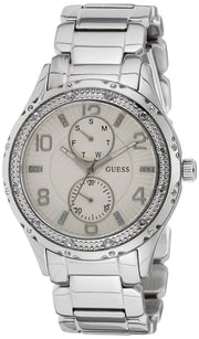 Guess Siren White Dial Silver Steel Strap Watch for Women - W0442L1