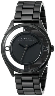 Marc Jacobs Tether Transparent Black Dial Black Steel Strap Watch for Women - MBM3415