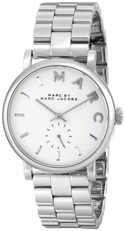 Marc Jacobs Baker White Dial Silver Steel Strap Watch for Women - MBM3242