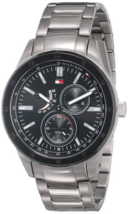 Tommy Hilfiger Austin Black Dial Silver Steel Strap Watch for Men - 1791639