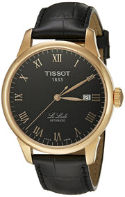 Tissot T Classic Le Locle Automatic Black Dial Black Leather Strap Watch For Men - T41.5.423.53