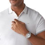 Michael Kors Lexington Silver Dial Silver Steel Strap Watch for Men - MK8405