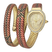 Just Cavalli Glam Snake Gold Dial Multicolor Steel Strap Watch for Women - JC1L163M0245