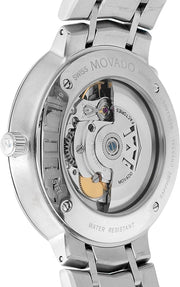 Movado 1881 Automatic Black Dial Silver Steel Strap Watch for Men - 606914