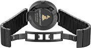 Gucci Interlocking G Quartz Gold Dial Black Steel Strap Watch For Women - YA133314
