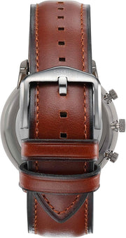 Fossil Neutra Chronograph Grey Dial Brown Leather Strap Watch for Men - FS5512