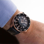Seiko 5 Sport SKX Automatic Black Dial Black Silicone Strap Watch For Men - SRPD76K1