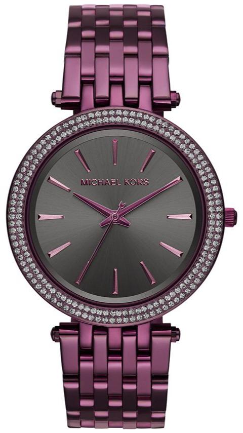 Michael Kors Darci Black Dial Purple Steel Strap Watch for Women - MK3554