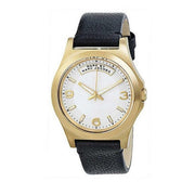 Marc Jacobs Baby Dave Gold Dial Black Leather Strap Watch for Women - MBM1264