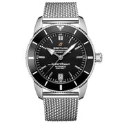 Breitling Superocean Heritage B20 Automatic 42 Black Dial Silver Mesh Bracelet Watch for Men - AB2010121B1A1