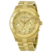 Marc Jacobs Blade Chronograph Gold Dial Gold Steel Strap Watch for Women - MBM3101
