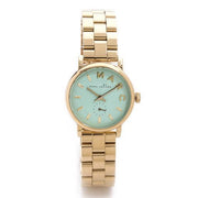 Marc Jacobs Baker Mint Green Dial Gold Steel Strap Watch for Women - MBM3284