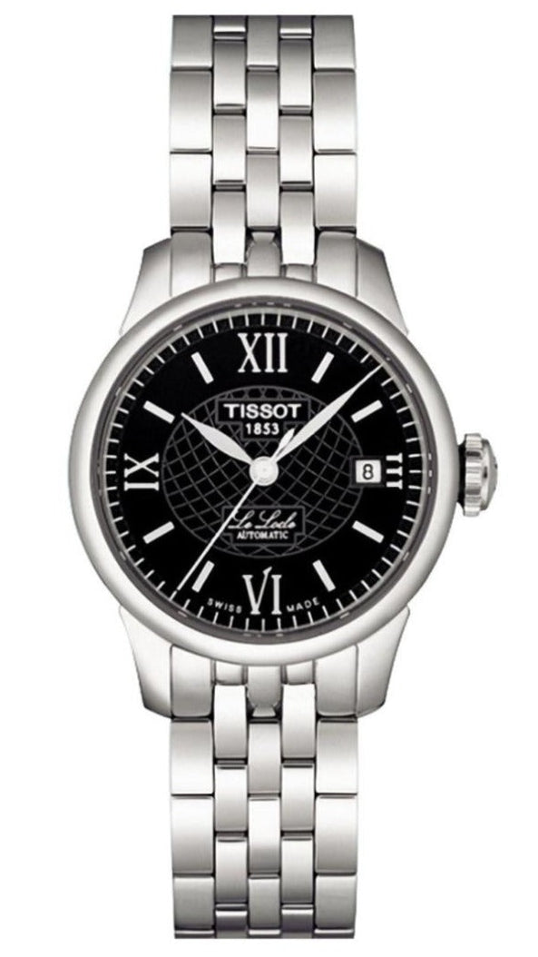 Tissot Le Locle Automatic Small Lady Black Dial Silver Steel Strap Watch For Women - T41.1.183.53