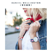 Daniel Wellington Classic Canterbury White Dial Two Tone NATO Strap Watch For Women - DW00100051