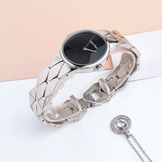 Calvin Klein Snake Black Dial Silver Steel Strap Watch For Women - K6E23141