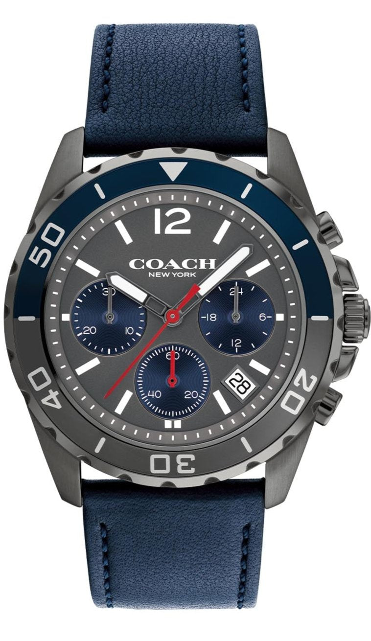Coach Kent Grey Dial Blue Leather Strap Watch for Men - 14602558