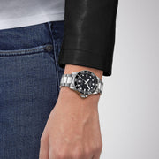 Tissot Seastar 1000 Lady Black Dial Silver Steel Strap Watch for Women - T120.210.11.051.00