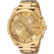 Diesel Mega Chief Chronograph Gold Dial Gold Steel Strap Watch For Men - DZ4360