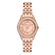 Michael Kors Harlowe Three-Hand Rose Gold Dial Rose Gold Steel Strap Watch for Women - MK4845