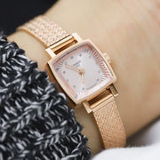Tissot Lovely Square Lady Quartz Rose Gold Dial Rose Gold Mesh Bracelet Watch For Women - T058.109.33.456.00