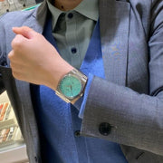 Tissot PRX Quartz Light Green Dial Silver Steel Strap Watch for Men - T137.410.11.091.01